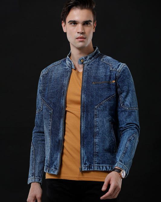 Men’s Denim Biker Jacket (BEXON)