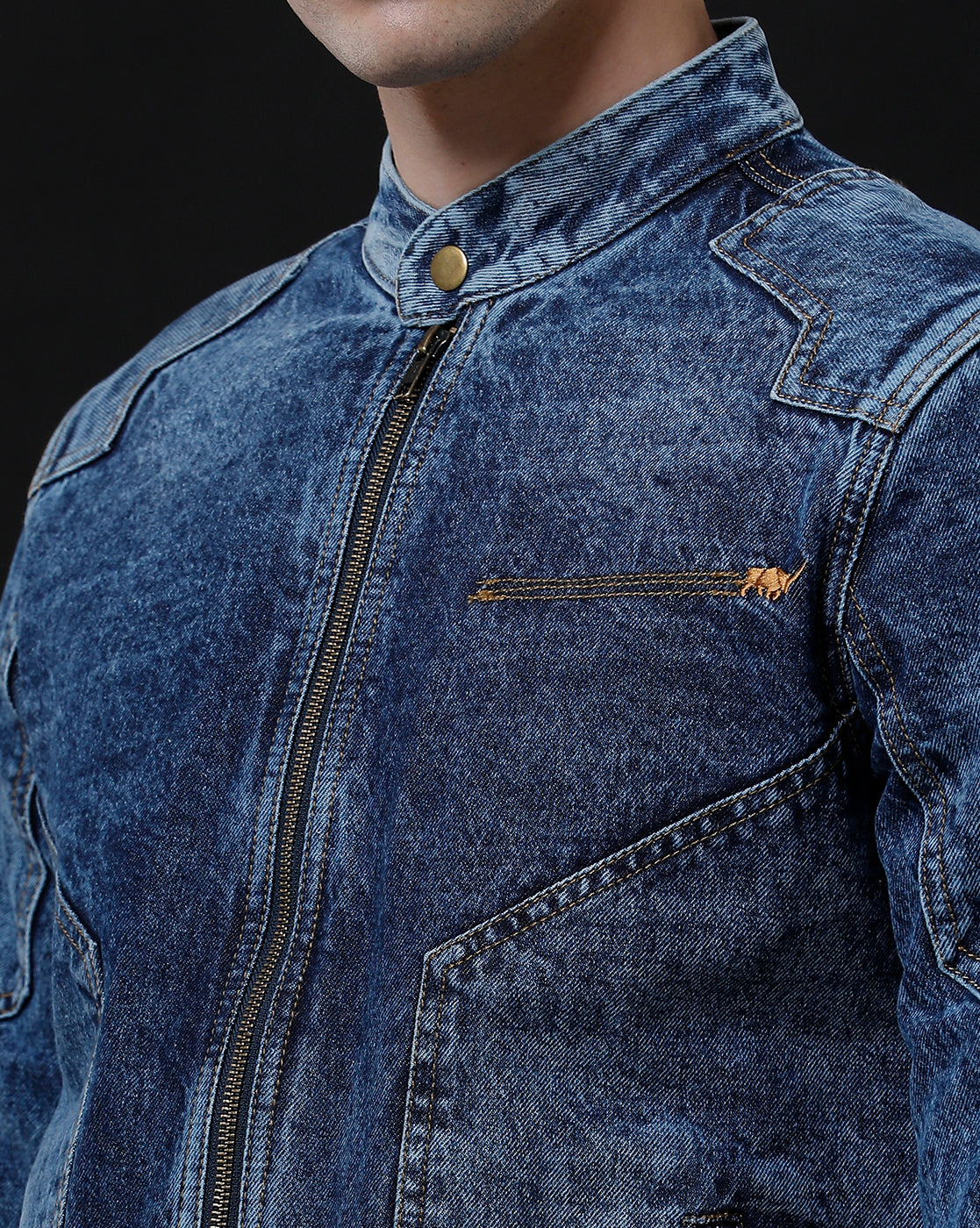 Men’s Denim Biker Jacket (BEXON)