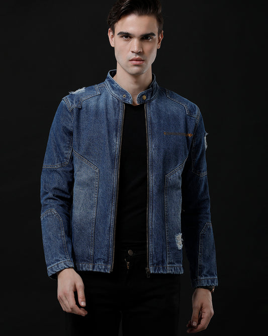 Men’s Denim Biker Jacket (BRETO)