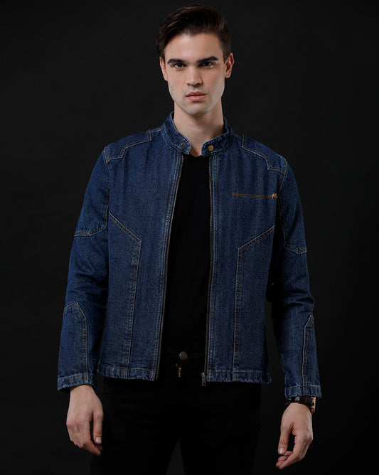 Men’s Denim Biker Jacket (BREWK)