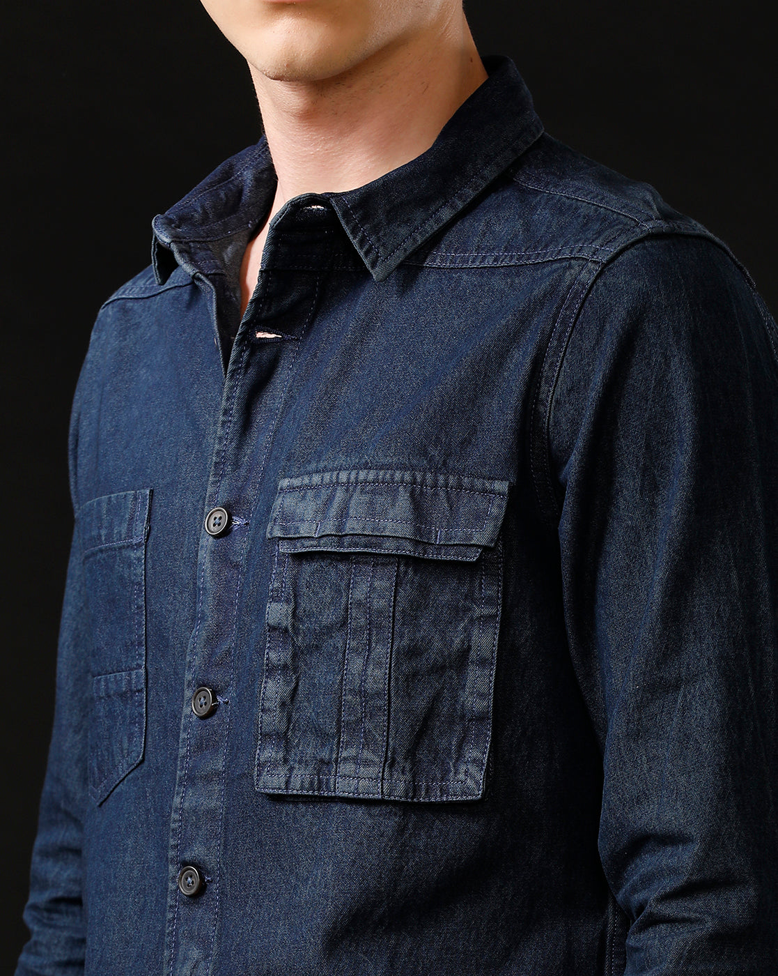 Men’s Solid Denim Shacket (SCION)