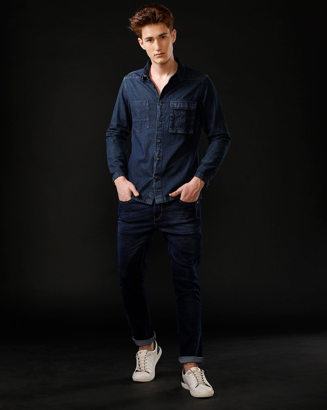 Men’s Solid Denim Shacket (SCION)