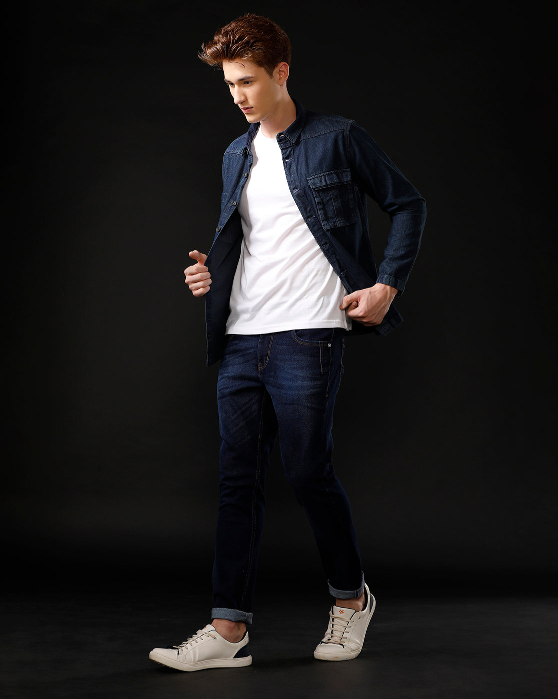 Men’s Solid Denim Shacket (SCION)