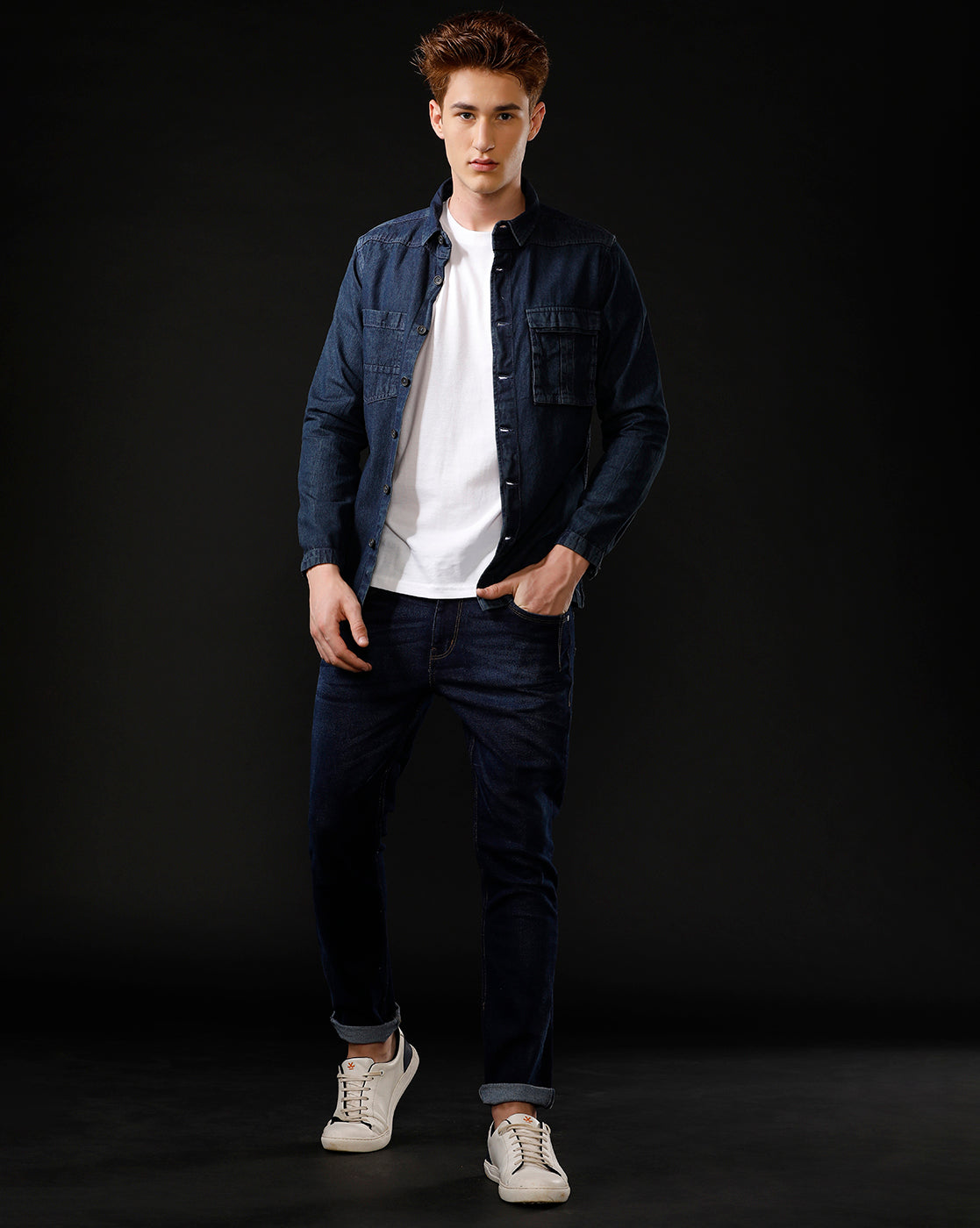 Men’s Solid Denim Shacket (SCION)