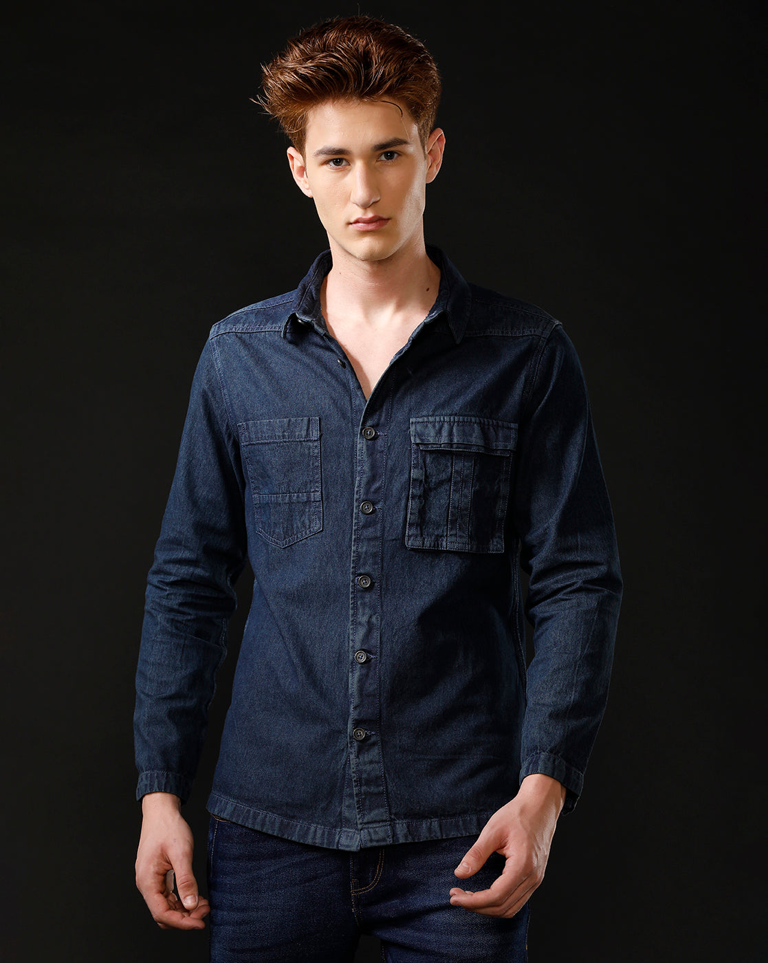 Men’s Solid Denim Shacket (SCION)