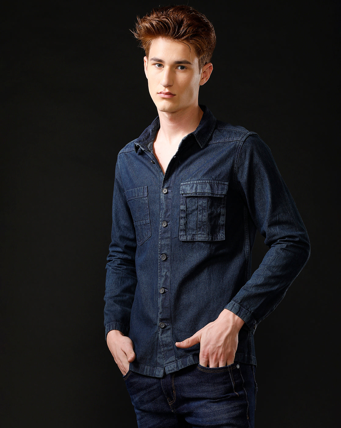 Men’s Solid Denim Shacket (SCION)