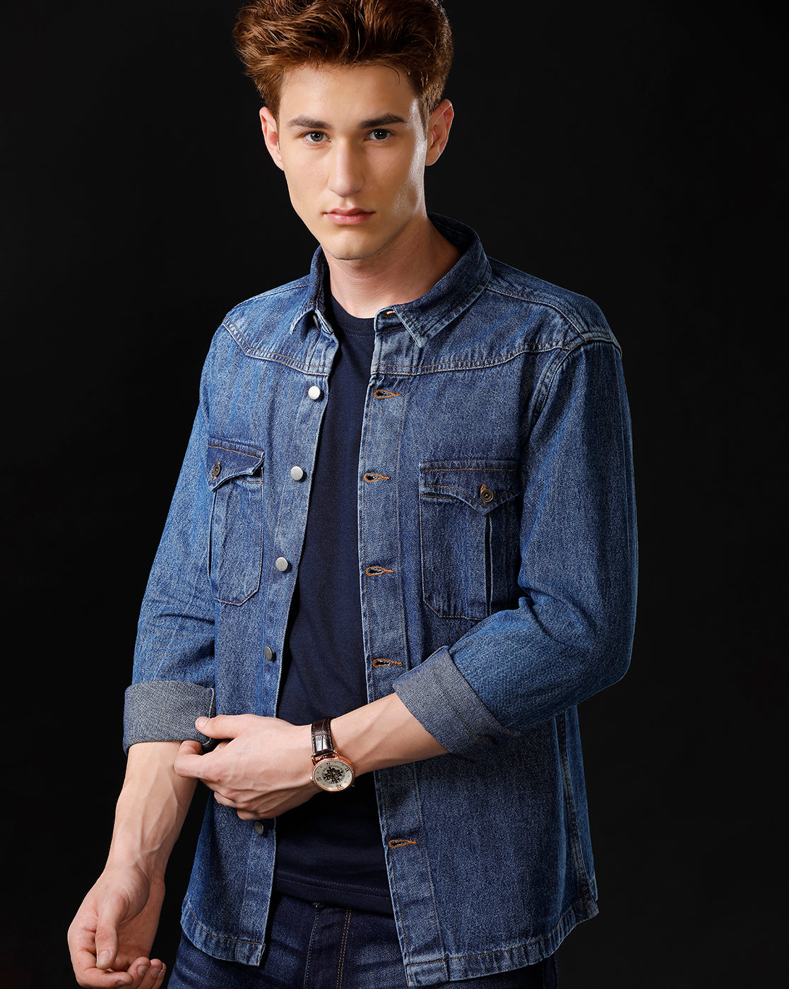 Men’s Solid Denim Shacket (SHAKT)