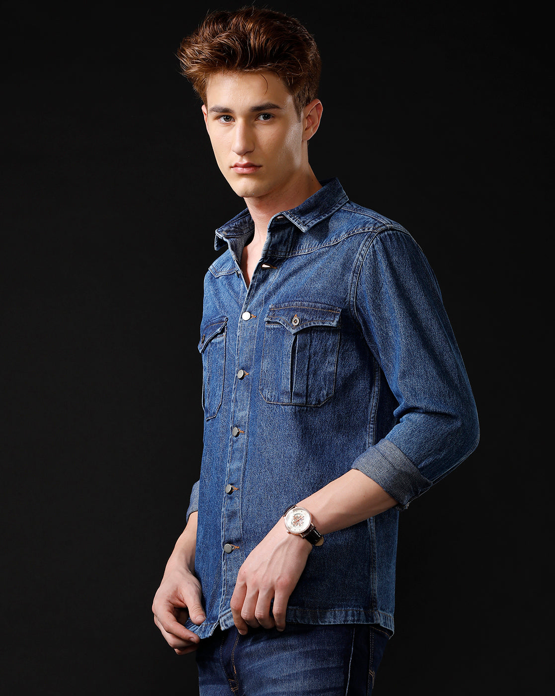 Men’s Solid Denim Shacket (SHAKT)