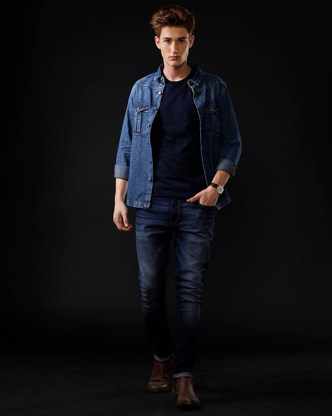 Men’s Solid Denim Shacket (SHAKT)