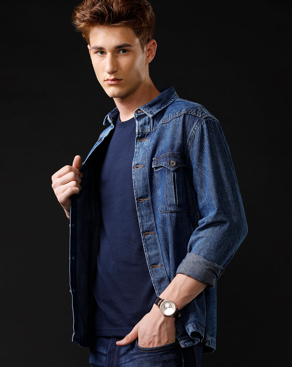 Men’s Solid Denim Shacket (SHAKT)
