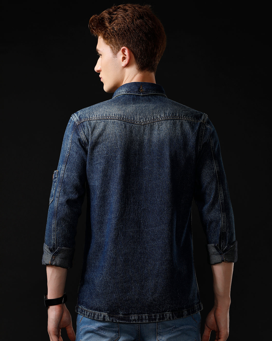 Men’s Solid Denim Shacket (STAGR)
