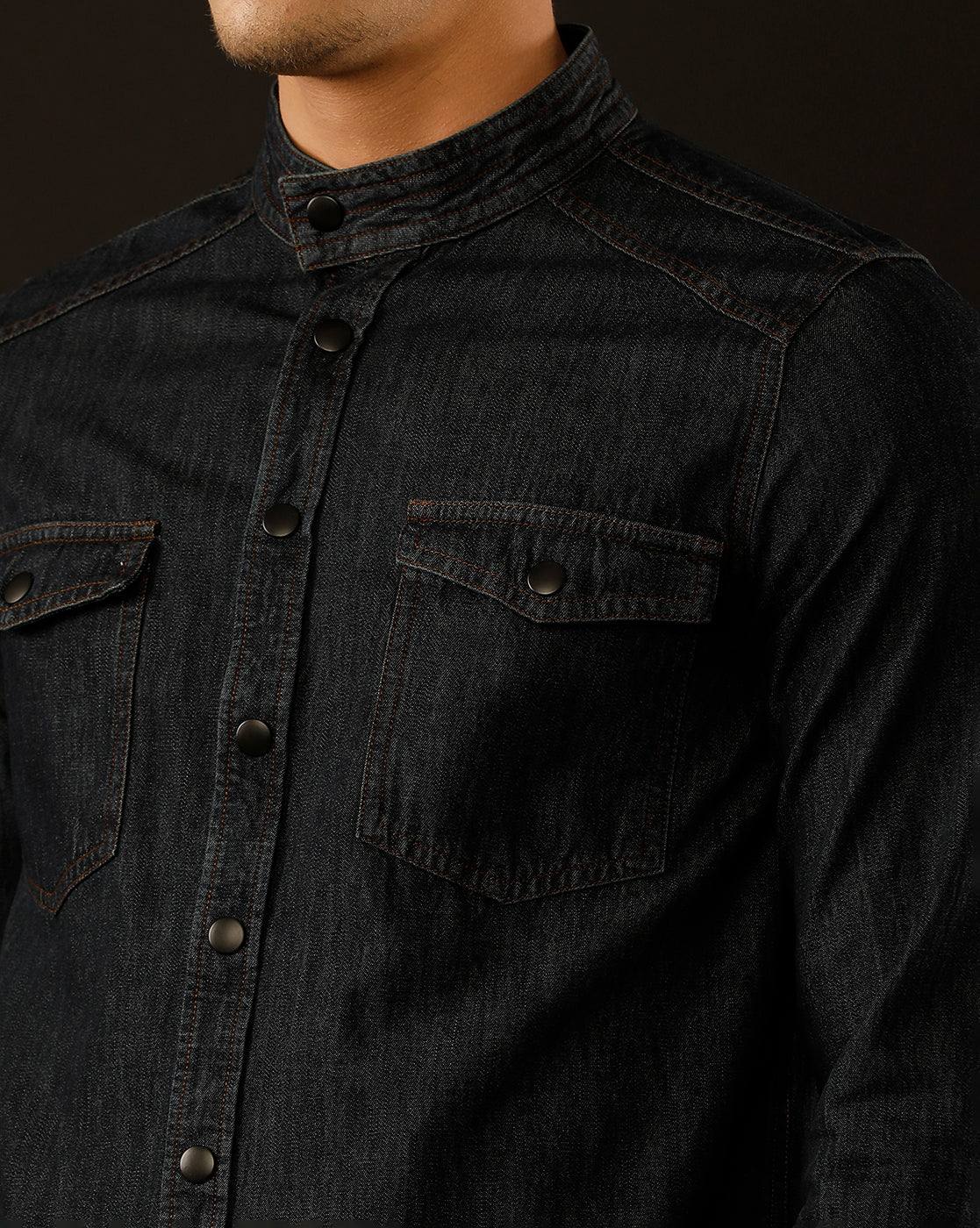 Men’s Solid Denim Shacket (STOAK)