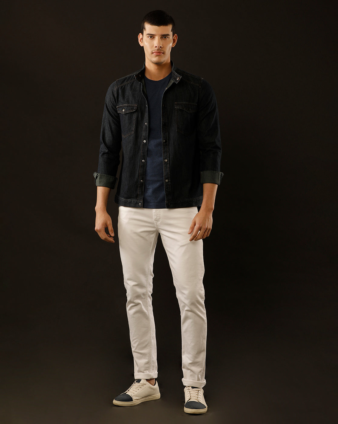 Men’s Solid Denim Shacket (STOAK)