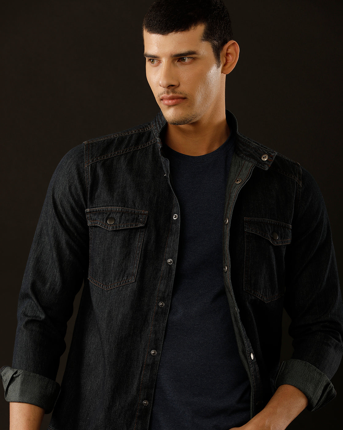 Men’s Solid Denim Shacket (STOAK)