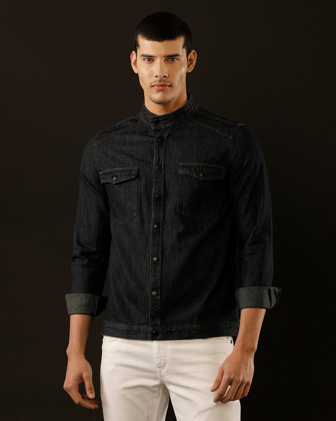 Men’s Solid Denim Shacket (STOAK)