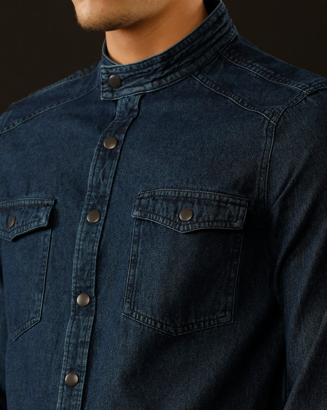 Men’s Solid Denim Shacket (STOAL)