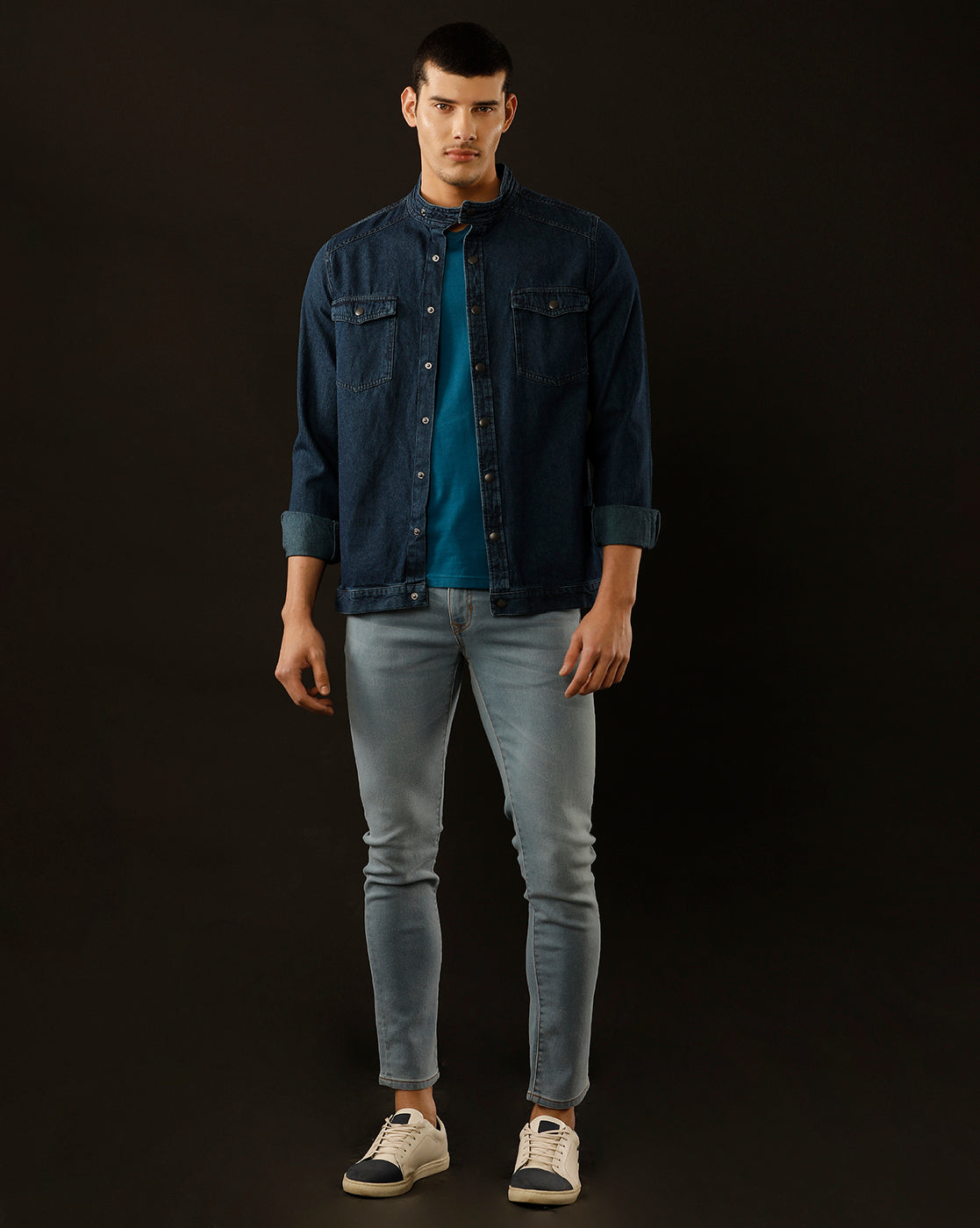 Men’s Solid Denim Shacket (STOAL)