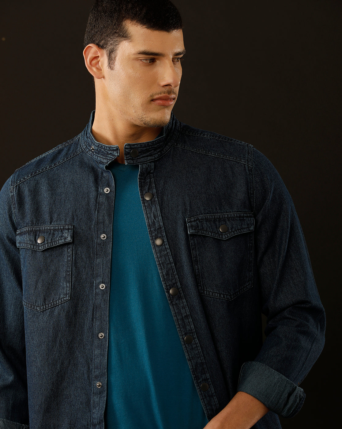 Men’s Solid Denim Shacket (STOAL)