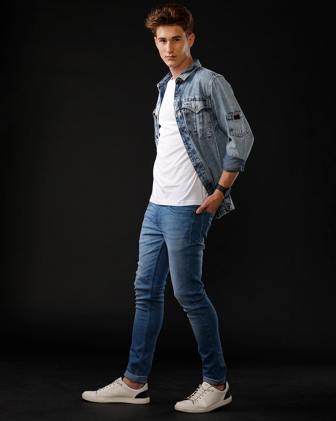 Men’s Solid Denim Shacket (STUNT)