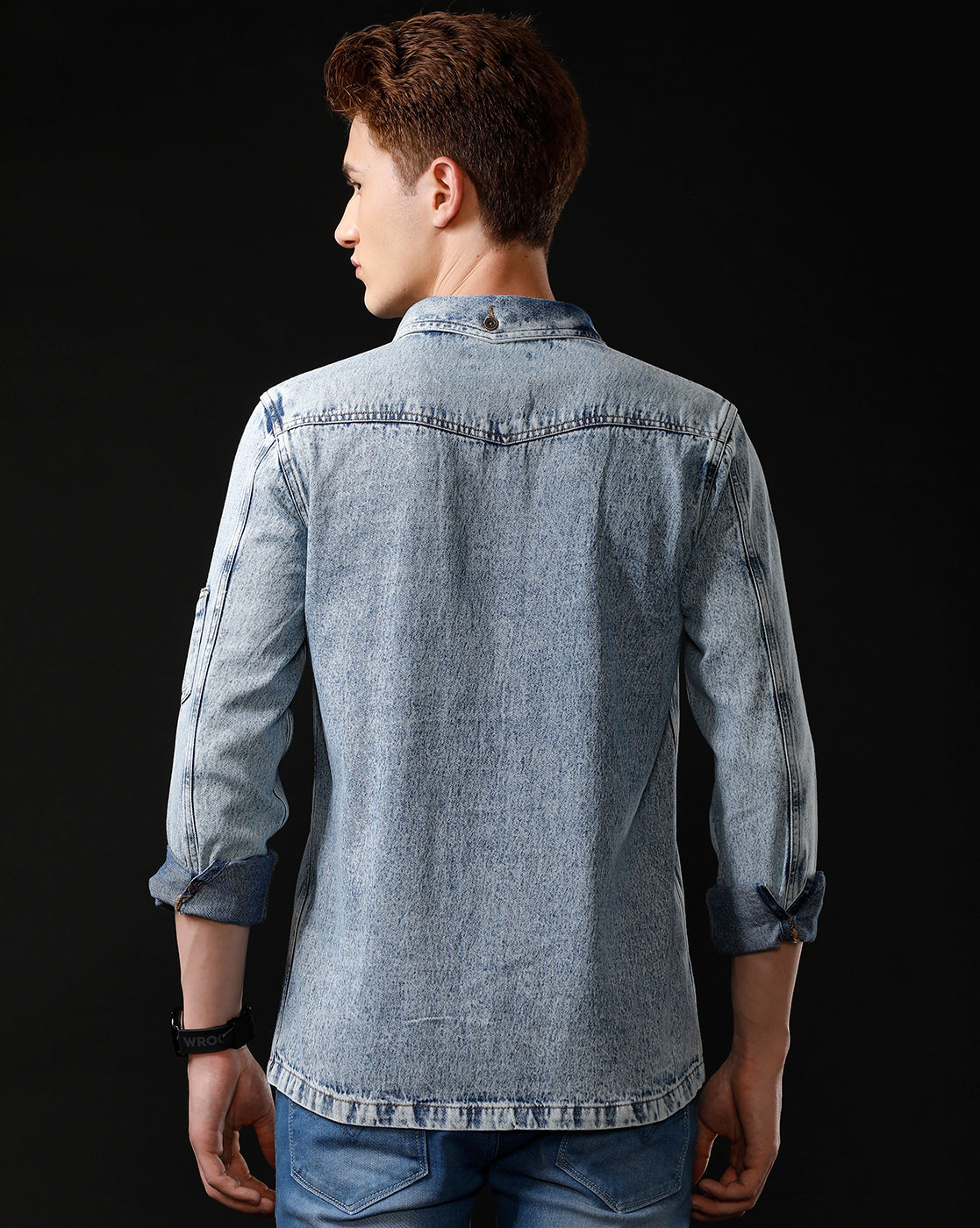 Men’s Solid Denim Shacket (STUNT)