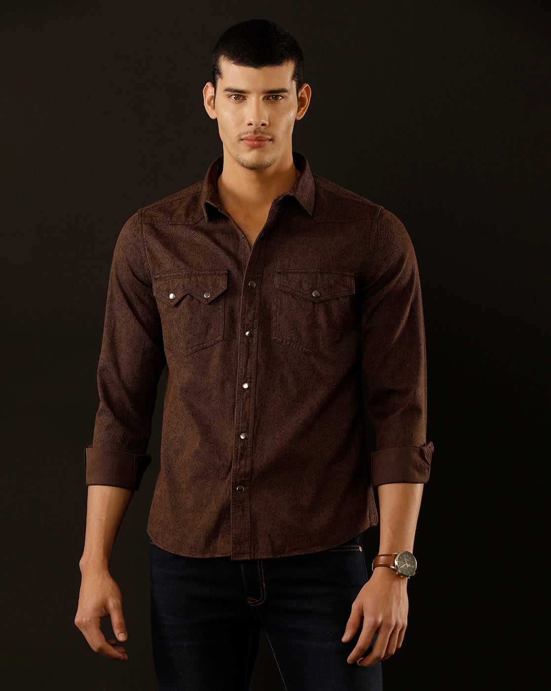 Men’s Solid Denim Shacket (WOLTA)