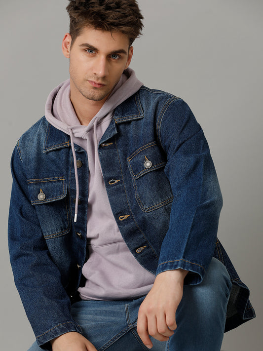 Men’s Loose Fit Denim Tracker Jacket (ZAPS)