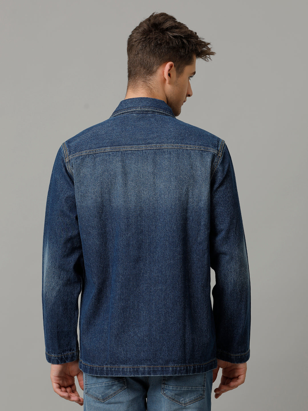 Men’s Loose Fit Denim Tracker Jacket (ZAPS)