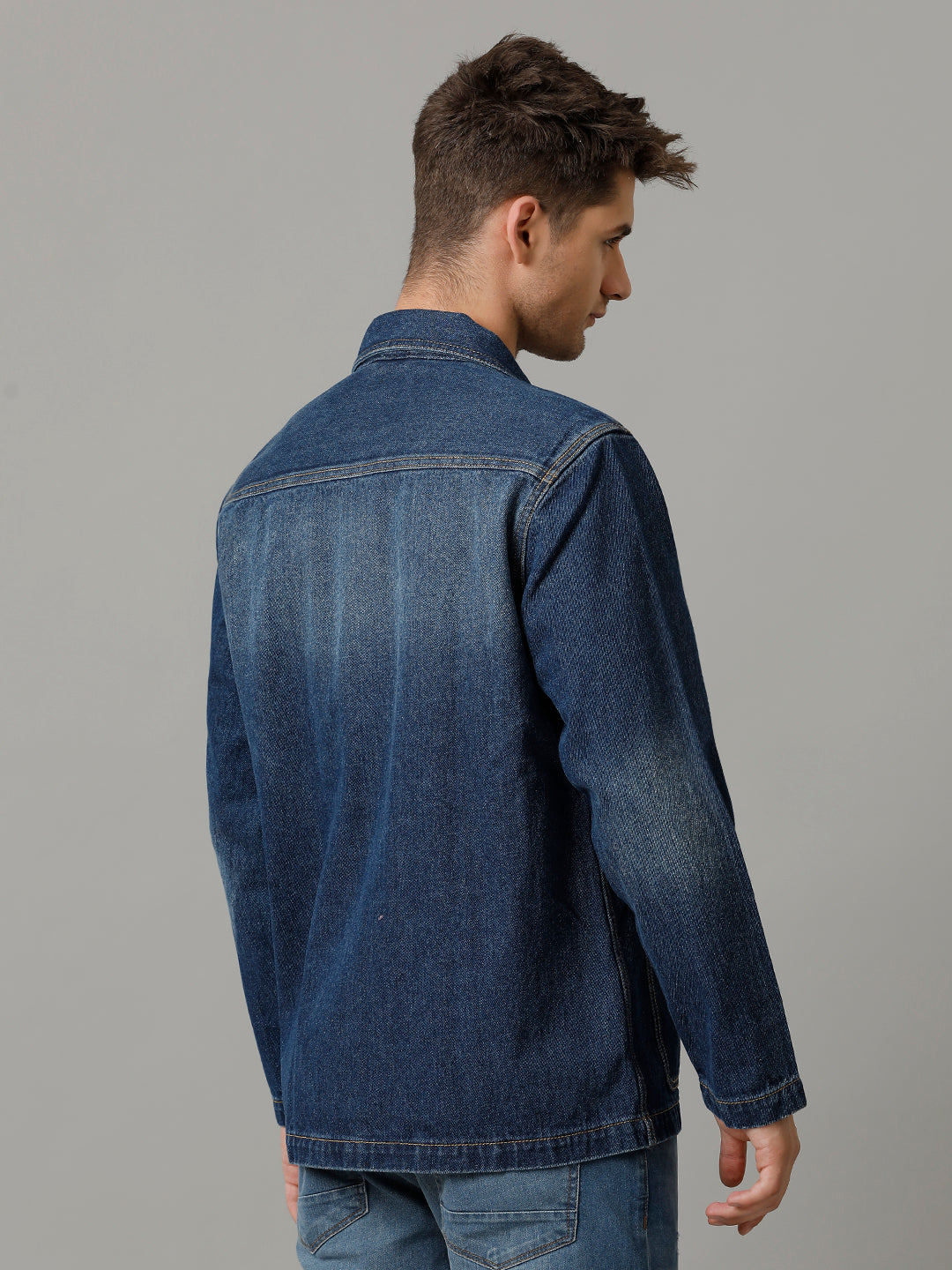 Men’s Loose Fit Denim Tracker Jacket (ZAPS)