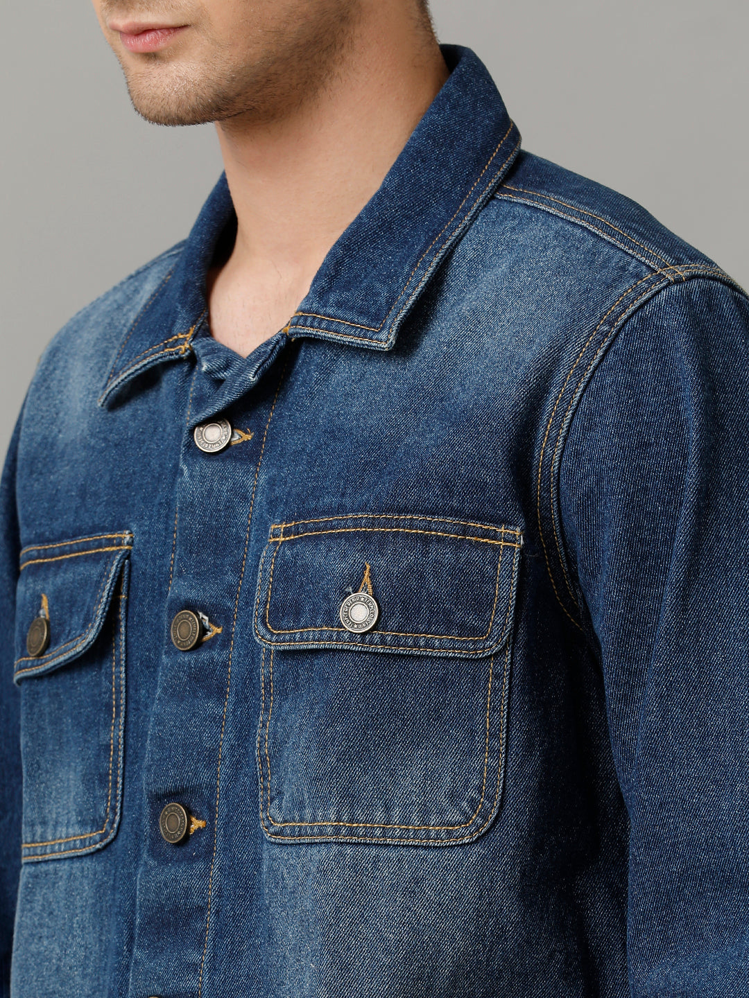 Men’s Loose Fit Denim Tracker Jacket (ZAPS)