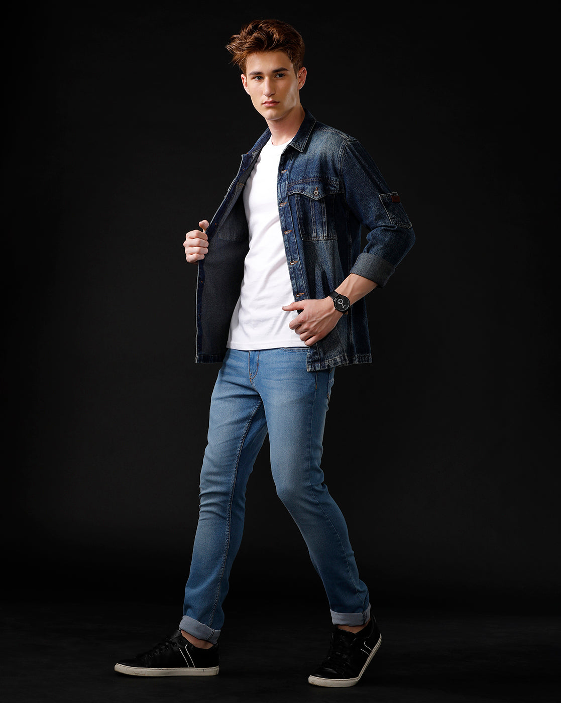 Men’s Solid Denim Shacket (STAGR)